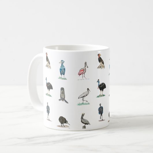 Doofy-Vogelmuster Kaffeetasse (Vorderseite Links)