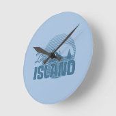 Dookie Island - Blue Runde Wanduhr (Winkel)