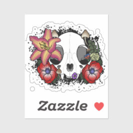 Doom and Bloom Cat Skull Aufkleber