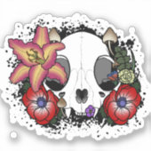 Doom and Bloom Cat Skull Aufkleber (Vorderseite)