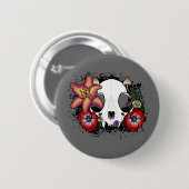 Doom and Bloom Cat Skull Button (Vorne & Hinten)