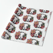 Doom and Bloom Cat Skull Geschenkpapier (Ungerollt)