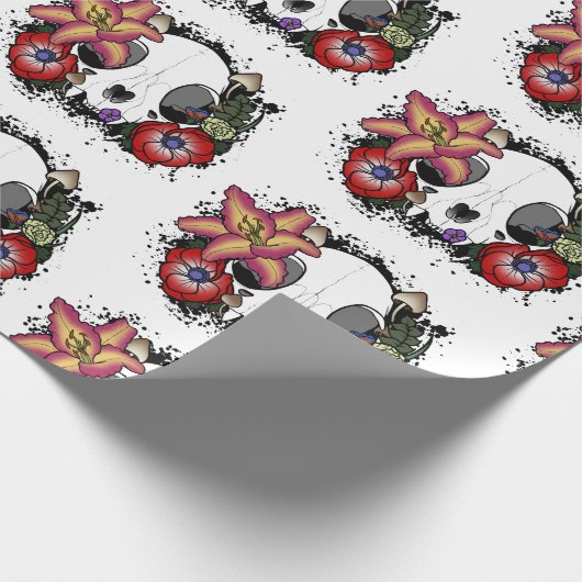 Doom and Bloom Cat Skull Geschenkpapier (Ecke)