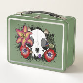 Doom and Bloom Cat Skull Metall Brotdose (Vorderseite)