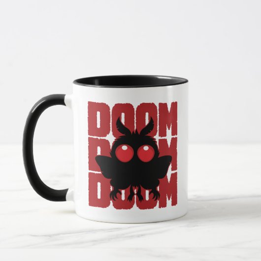 DOOM DOOM DOOM Kawaii Mothman Kryptid Tasse (Links)