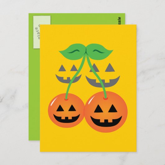 Doom Jack o' Lantern Cherries Postkarte (Vorne/Hinten)