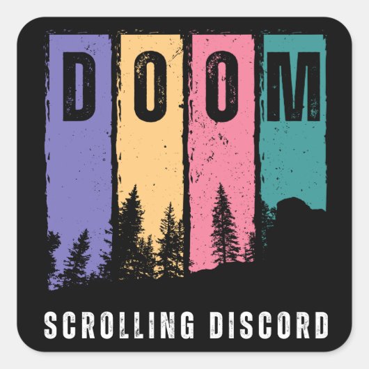 Doom Scrolling Discord Quadratischer Aufkleber (Vorderseite)