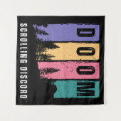 DOOM Scrolling Disput - Retro Forest Wall Art Wandteppich (Vorderseite (Horizontal))