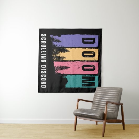 DOOM Scrolling Disput - Retro Forest Wall Art Wandteppich (Beispiel (Horizontal))