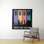 DOOM Scrolling Disput - Retro Forest Wall Art Wandteppich (Beispiel)