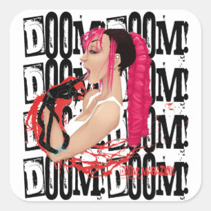 DOOM! Zeitschrift "Z" Schwarzer Aufkleber