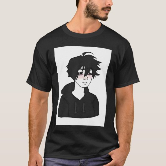 Doomer-Typ E Boy fühlt Wojak Meme T-Shirt (Vorderseite)