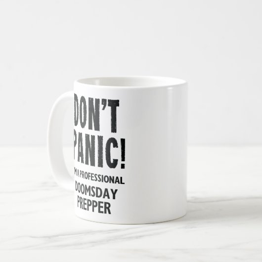 Doomsday Prepper Kaffeetasse (Vorderseite Links)