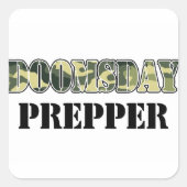 DoomsDay Prepper Quadratischer Aufkleber (Vorderseite)