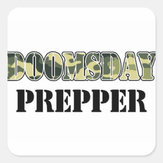 DoomsDay Prepper Quadratischer Aufkleber