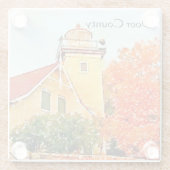 Door County Eagle Täuschungs-Leuchtturm-Aquarell Glasuntersetzer (Rückseite)