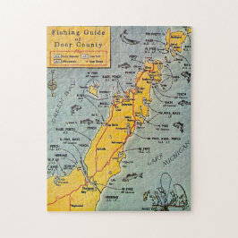 "Door County Fishing Map 11x14 Jigsaw Puzzle
