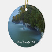 Door County Höhlen-Punkt-Klippen Keramik Ornament (Links)