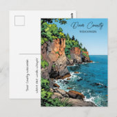 Door County Illustration with Poem Postkarte (Vorne/Hinten)