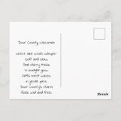 Door County Illustration with Poem Postkarte (Rückseite)