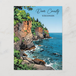 Door County Illustration with Poem Postkarte
