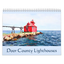 Door County Leuchtturm-Aquarell