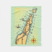 Door County Vintage Map Fleece Throw (Vorderseite)