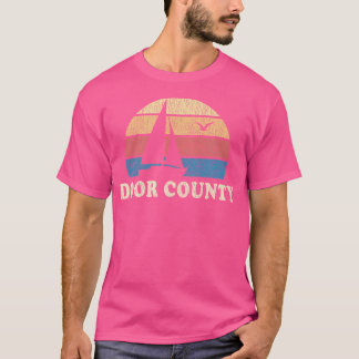 Door County Wi Segelboot 70er Jahre Retro-Sonnenun T-Shirt