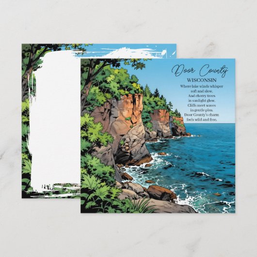 Door County, Wisconsin Illustration and Poem (Vorne/Hinten)