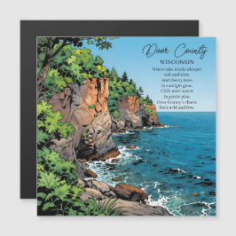 Door County, Wisconsin Illustration and Poem Magnetkarte