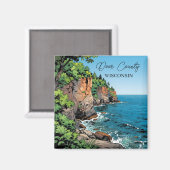 Door County, Wisconsin Illustration Lake Michigan Magnet (Vorderseite/Rückseite)
