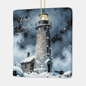 Door County, Wisconsin Lighthouse in Winter Keramikornament (Links)