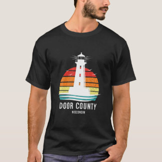 Door County Wisconsin Retro Vintage Leuchtturm Ide T-Shirt