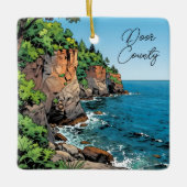 Door County, Wisconsin Travel Souvenir Keepsake   Keramikornament (Vorderseite)