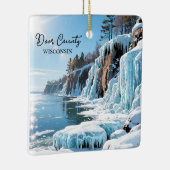 Door County  Wisconsin Winter Poem Christmas Keramikornament (Rechts)