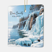 Door County  Wisconsin Winter Poem Christmas Keramikornament (Links)