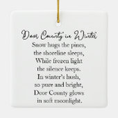 Door County  Wisconsin Winter Poem Christmas Keramikornament (Rückseite)