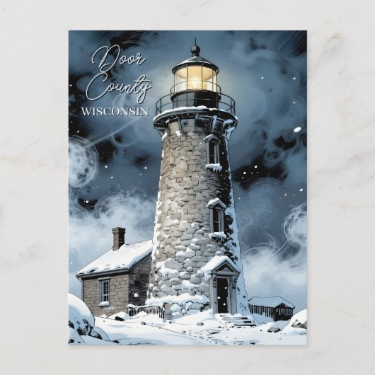 Door County, Wisconsin | Winter Poem Postkarte (Vorderseite)