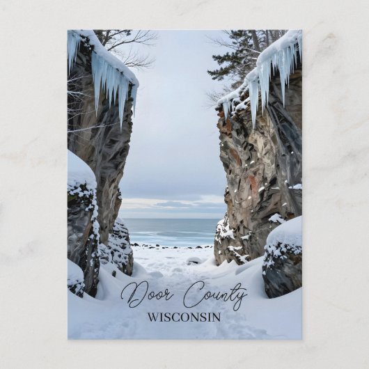 Door County, Wisconsin | Winter Poem Postkarte (Vorderseite)