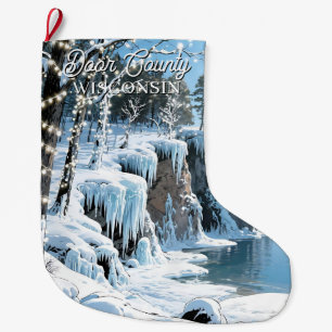 Door County Wisconsin Winter Weihnachten Großer Weihnachtsstrumpf