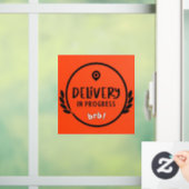 Door Dash Gig Driver Delivery in Progress Sign Fensteraufkleber (Zuhause)
