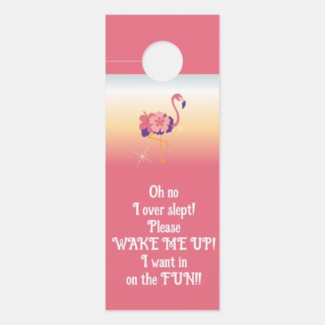 Door Hanger Flamingo Sonnenuntergang nicht stören Türanhänger (Vorderseite)