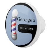 Door Knob Blue & Black Barbershop  Keramikknauf (Rechts)