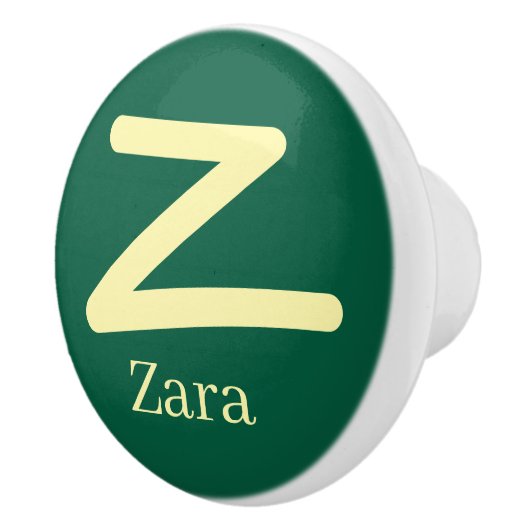 Door Knob Green Monogram Keramikknauf (Rechts)