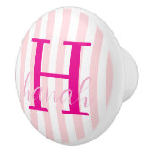 Door Knob Pink & White Stripe Keramikknauf (Rechts)