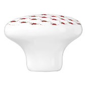 Door Knob Red Rose Floral  Keramikknauf (Seitenansicht)