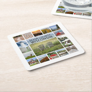 Door Landkreis Wisconsin Rechteckiger Pappuntersetzer