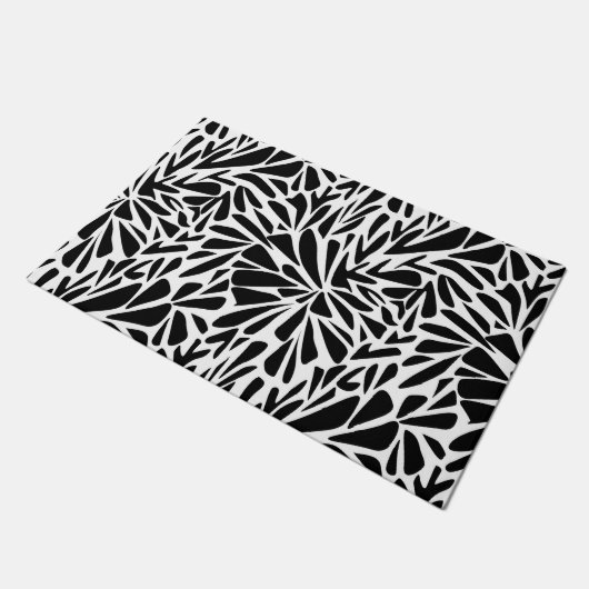 Door Mat Abstrakt moderne, nahtlose monochrome Flo Fußmatte (Schrägansicht)