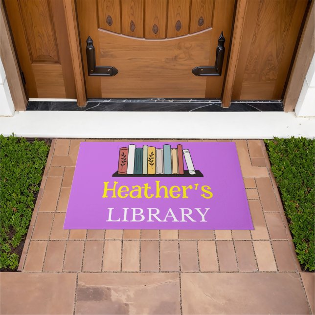 Door Mat - Bibliothek - Personalisiert - Name hinz Fußmatte (Außenbereich)
