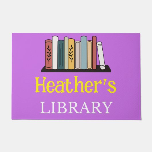 Door Mat - Bibliothek - Personalisiert - Name hinz Fußmatte (Vorderseite)